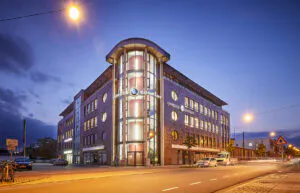 Außenansicht des Gebäudes des Sportstudios